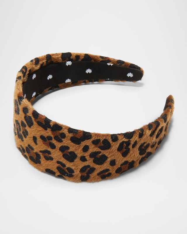 Brigitte Leopard-Print Faux Ponyhair Headband